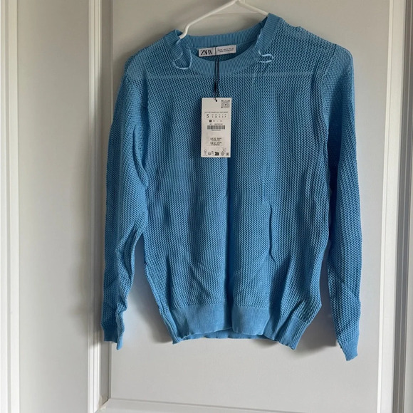Zara Blue knit top - Picture 6 of 11